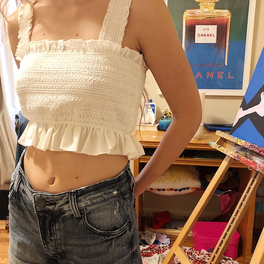 White crop top